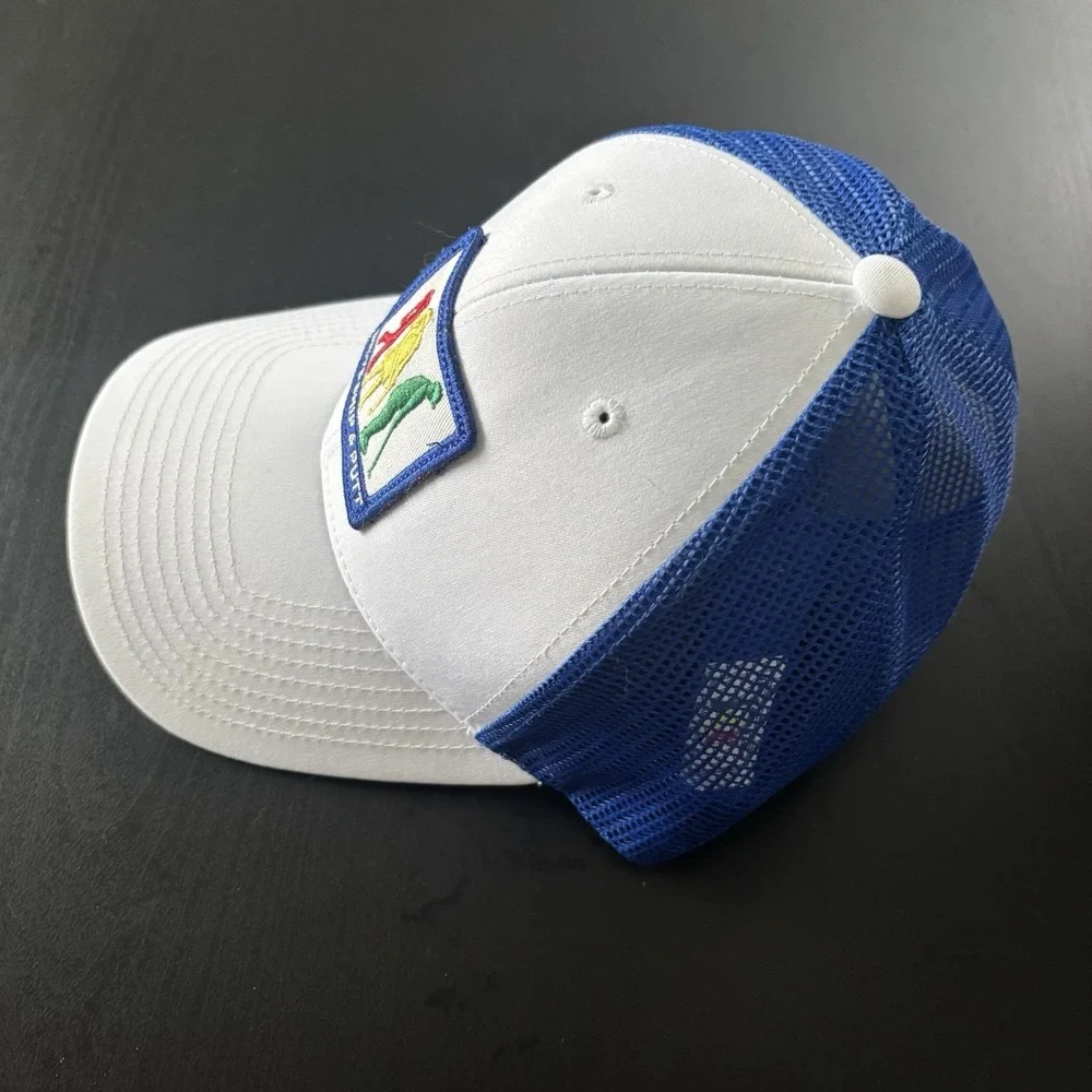 Drive Chip & Putt Golf Hat White Blue Mesh Trucker SnapBack OSFM Drive Chip Putt